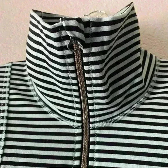 LULULEMON Daily Yoga Jacket Classic Stripe Mint Moment Black / Black Sz. 6 - Picture 11 of 16